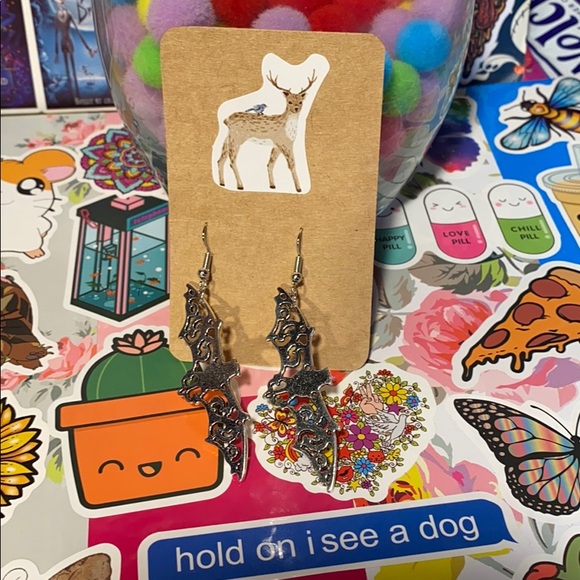 5/$25 Hollow Bat Earrings
